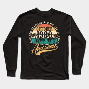 50th birthday gifts for men and women October 1980 gift 40 years Long Sleeve T-Shirt